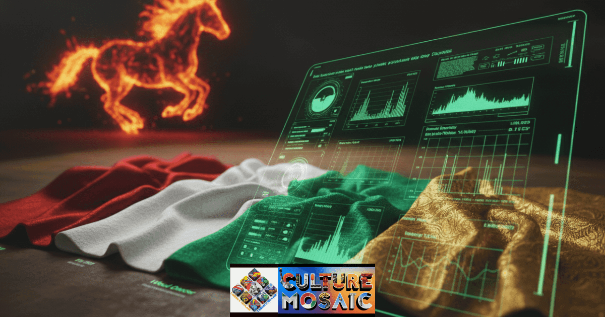A forensic audit of the 2026 power palette featuring red, white, green, and gold fabric swatches with digital frequency overlays.