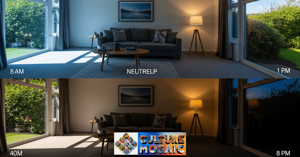 Sequence showing how to adjust home lighting throughout the day to support a natural circadian rhythm.