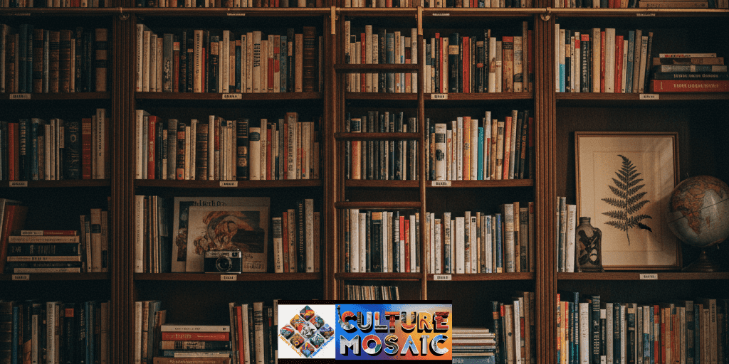 A floor-to-ceiling home library with a brass ladder, illustrating the 2026 Wisdom Flexing trend.