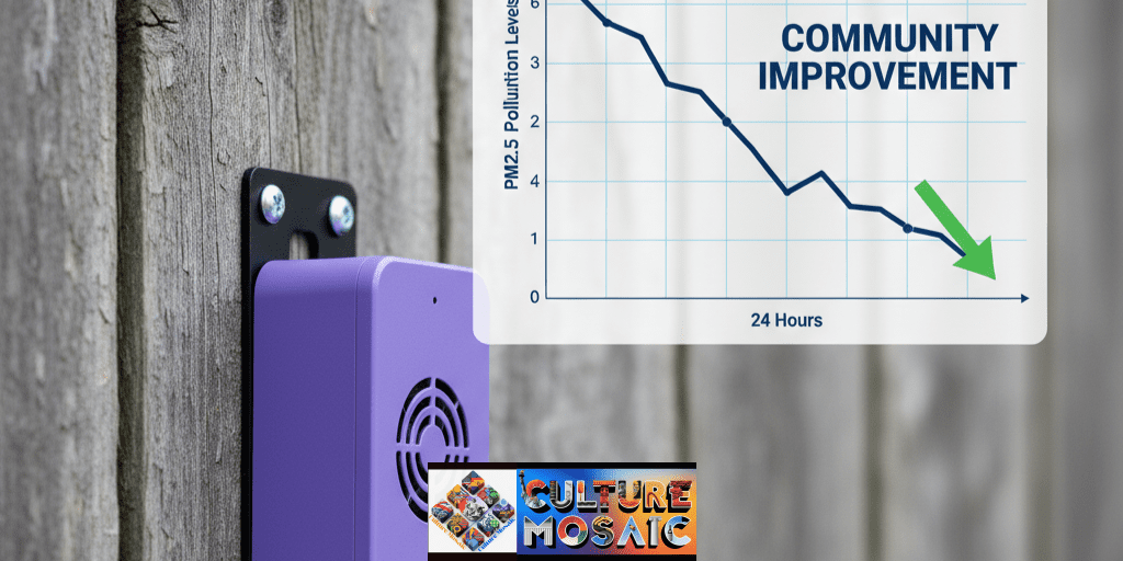A neighborhood air quality sensor providing data-driven evidence for civic advocacy.