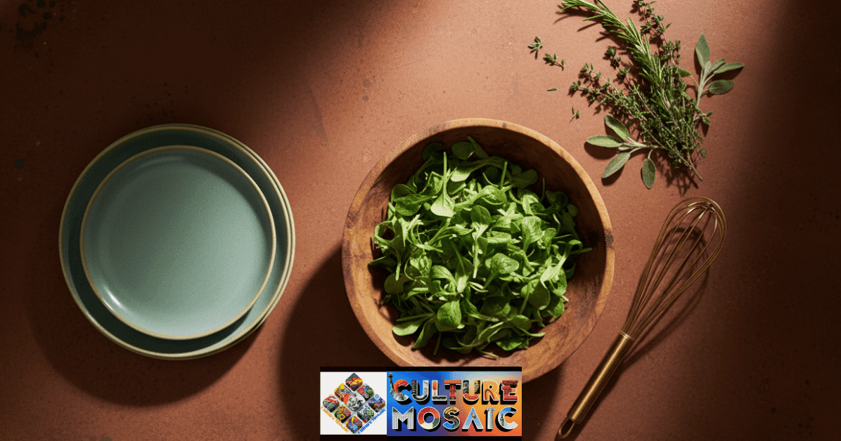 What is considered kitchenware? A curated collection of modern and traditional kitchenware including brass tools, wooden bowls, and celadon ceramics on a dark countertop.