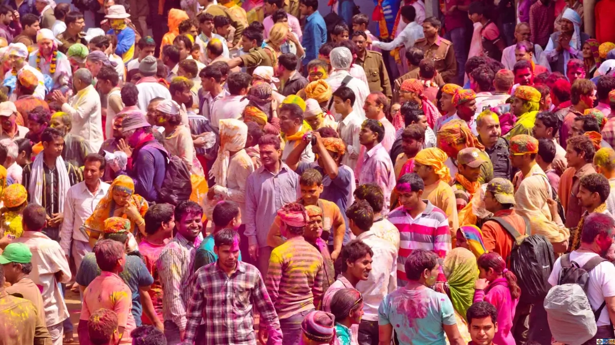 vibrant crowd celebrating breathtaking religious festivals in the world with bright colors and sacred traditions