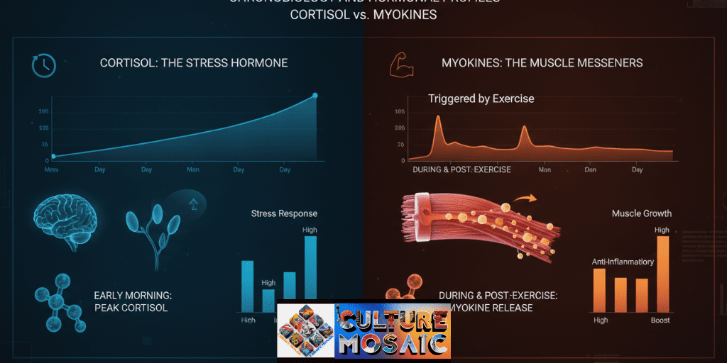 Chronobiology and Hormonal Profiles: Cortisol vs. Myokines